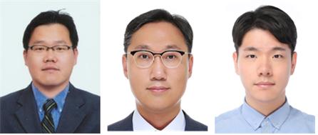 국립 한밭대학교 신소재공학과 정중희 교수(왼쪽), 이상엽 교수(가운데), 장지성 대학원생(오른쪽)
