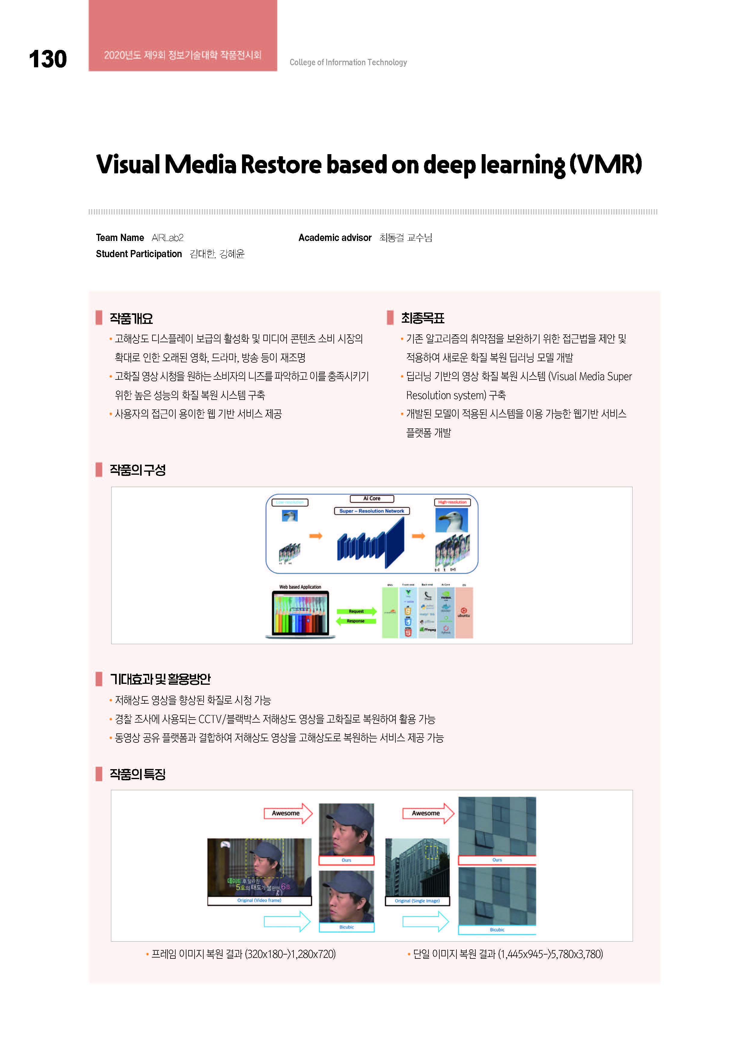 [2020-51] Visual Media Restore based on Deep Learning(최동걸교수님 지도) 이미지
